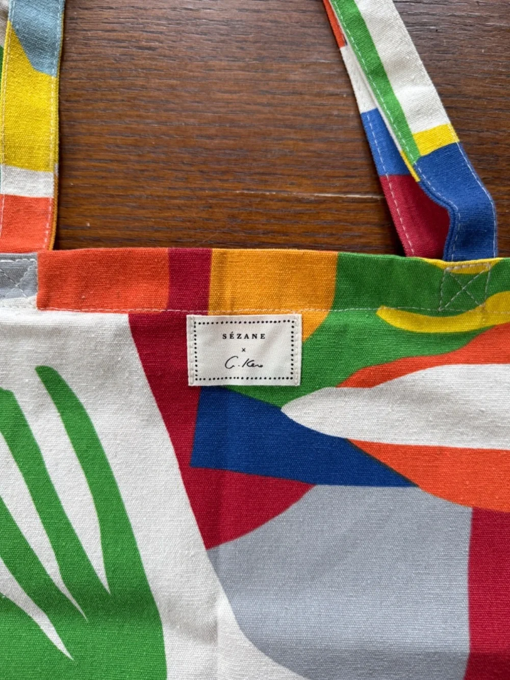 new Sézane x G. Kero geometric print colorful maximalist tote limited edition